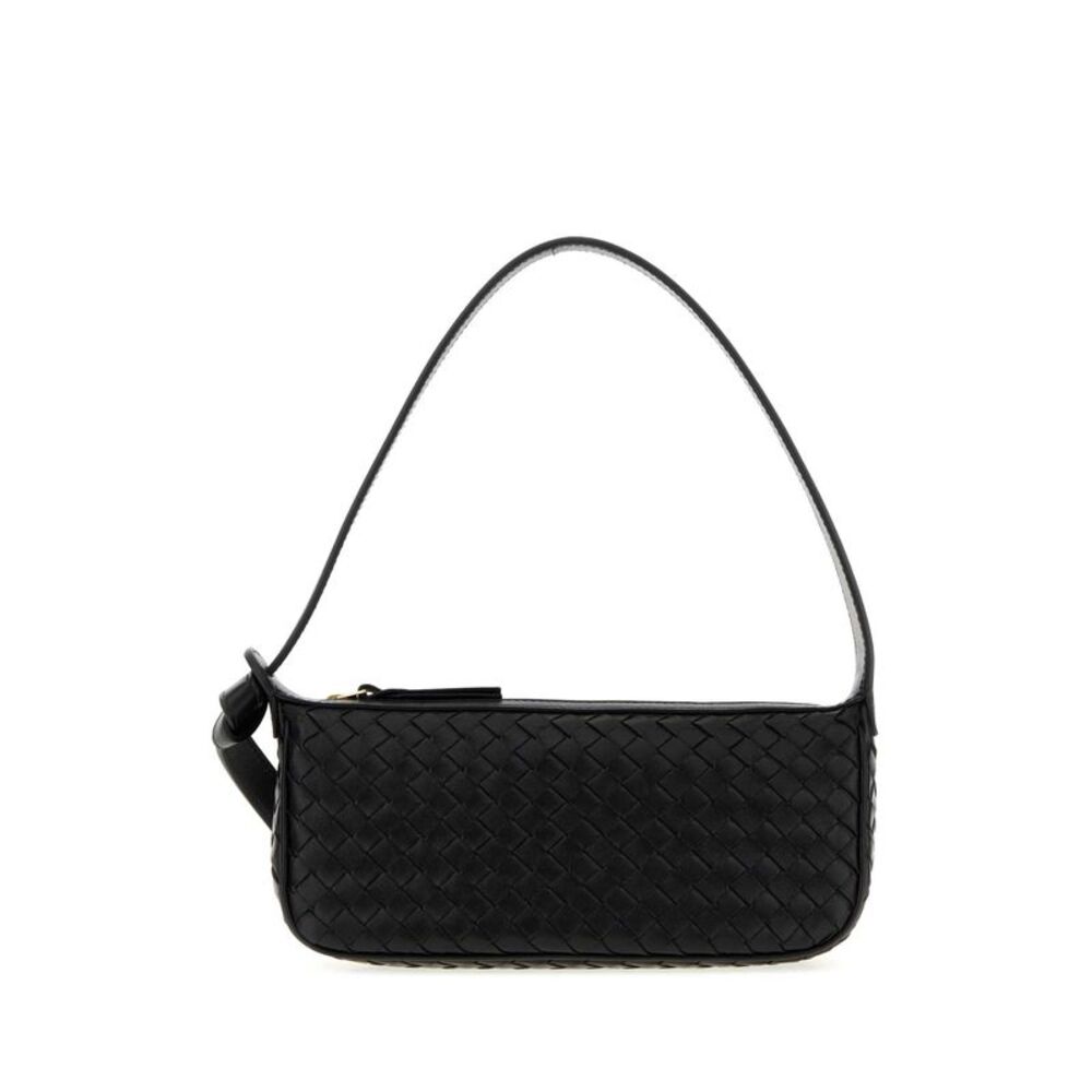 Bottega Veneta Women Black Leather Nodo Shoulder Bag